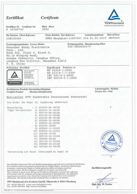 Chine Shenzhen Socay Electronics Co., Ltd. certifications